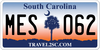 SC license plate MES062