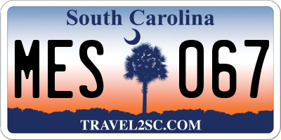 SC license plate MES067