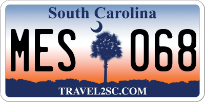 SC license plate MES068