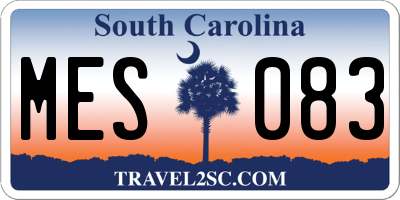 SC license plate MES083