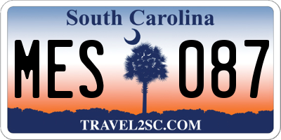 SC license plate MES087