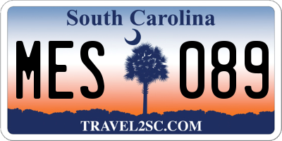 SC license plate MES089