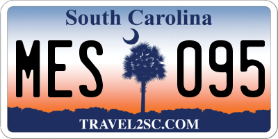 SC license plate MES095