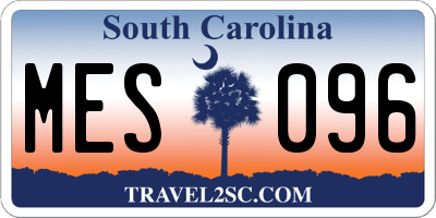SC license plate MES096