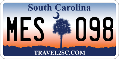 SC license plate MES098