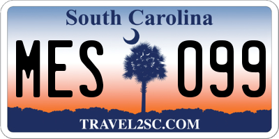 SC license plate MES099