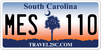 SC license plate MES110
