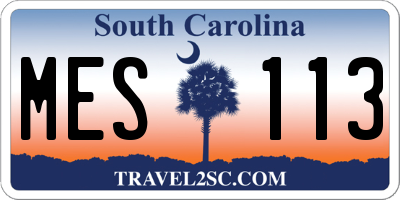 SC license plate MES113