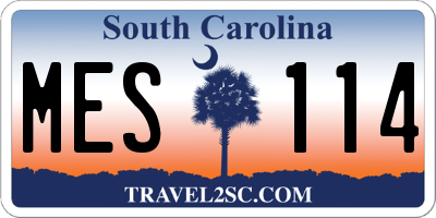 SC license plate MES114