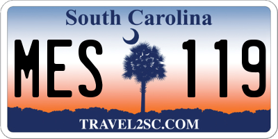 SC license plate MES119