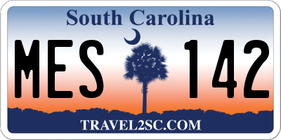 SC license plate MES142