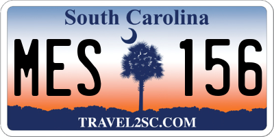 SC license plate MES156