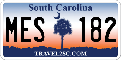 SC license plate MES182