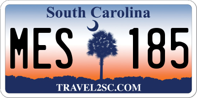 SC license plate MES185