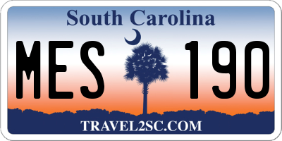 SC license plate MES190