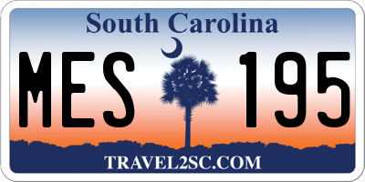 SC license plate MES195