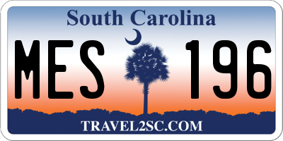 SC license plate MES196