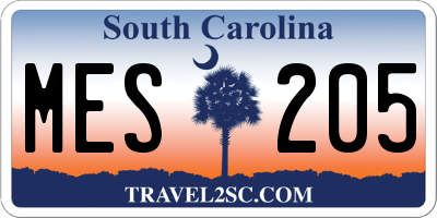 SC license plate MES205