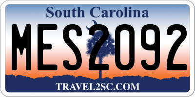 SC license plate MES2092