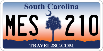 SC license plate MES210