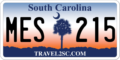 SC license plate MES215