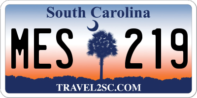 SC license plate MES219