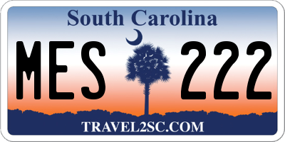 SC license plate MES222