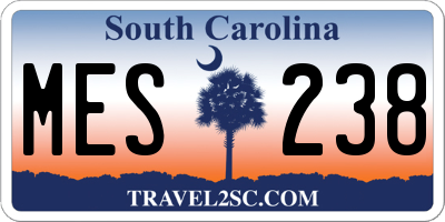 SC license plate MES238
