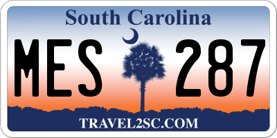 SC license plate MES287