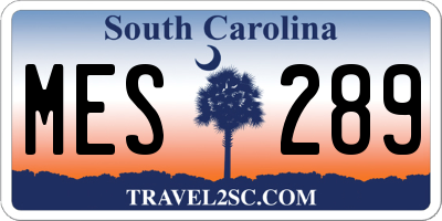 SC license plate MES289