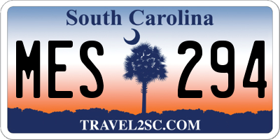 SC license plate MES294