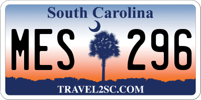SC license plate MES296