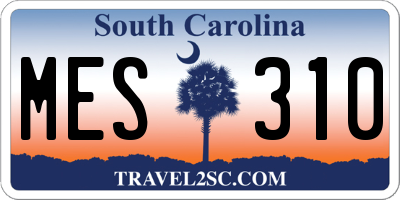 SC license plate MES310