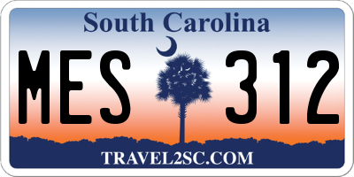 SC license plate MES312