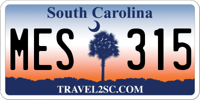 SC license plate MES315
