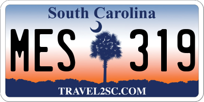 SC license plate MES319