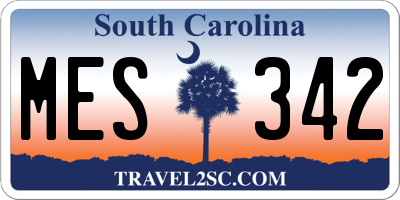SC license plate MES342