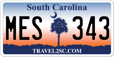 SC license plate MES343