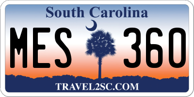 SC license plate MES360