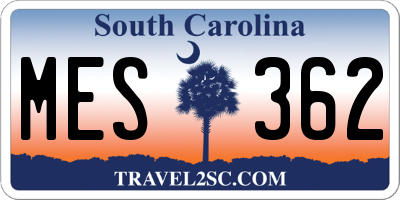 SC license plate MES362