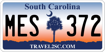 SC license plate MES372