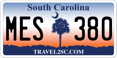SC license plate MES380