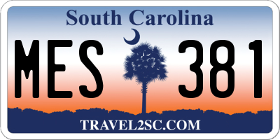 SC license plate MES381