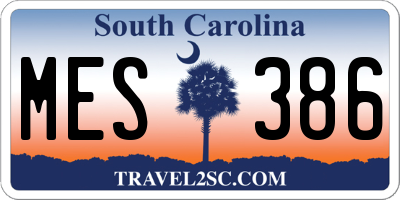 SC license plate MES386