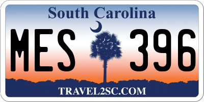 SC license plate MES396