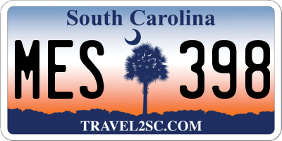 SC license plate MES398