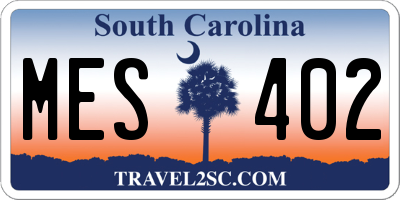 SC license plate MES402