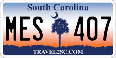SC license plate MES407