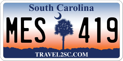 SC license plate MES419