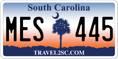 SC license plate MES445